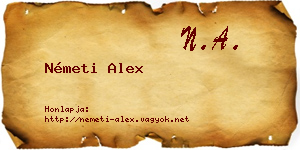 Németi Alex névjegykártya